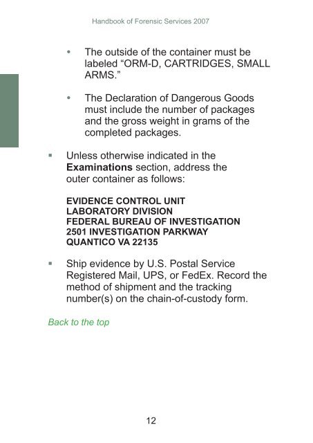 Handbook of Forensic Services (pdf) - FBI