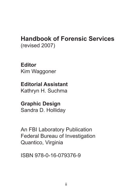 Handbook of Forensic Services (pdf) - FBI