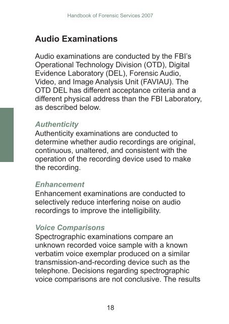 Handbook of Forensic Services (pdf) - FBI