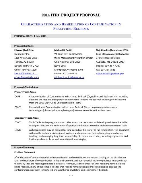 Characterization and Remediation of Contamination in ... - ITRC