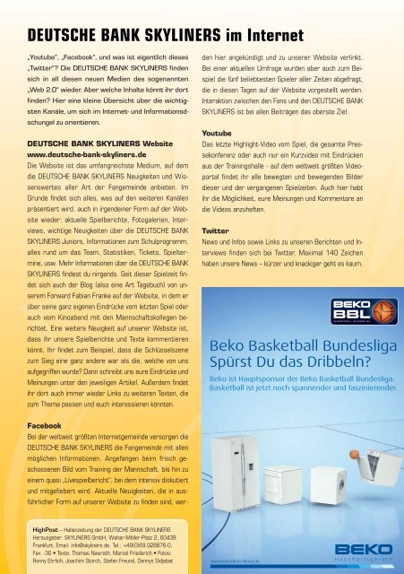 HighPost - Fraport Skyliners