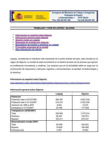 Vivir y trabajar en Leipzig / Sajonia - Vivir y trabajar en Alemania