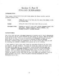 Section C, Part I1 ITALIAN SURNAMES