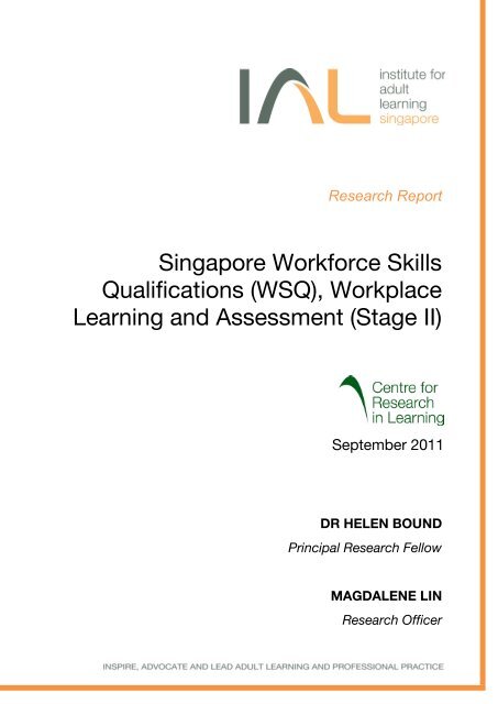 Morgen skridtlængde lidenskabelig Singapore Workforce Skills Qualifications (WSQ), Workplace - IAL
