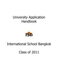 University Application Handbook International School Bangkok ...