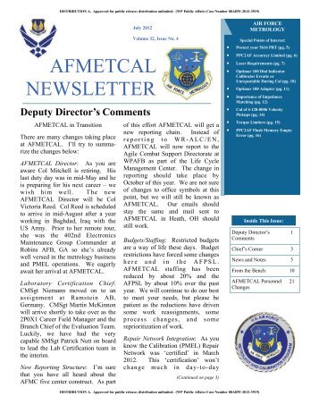 AFMETCAL Newsletter - Wright-Patterson Air Force Base