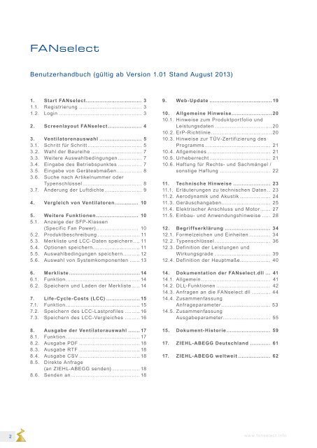 Download User-Manual FANselect - Ziehl-Abegg