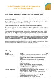 Curriculum Gerontopsychiatrische Grundversorgung