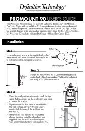 ProMount 90 Manual - Definitive Technology