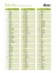 Baby Boy Names Registered in Alberta in 2002 - Service Alberta