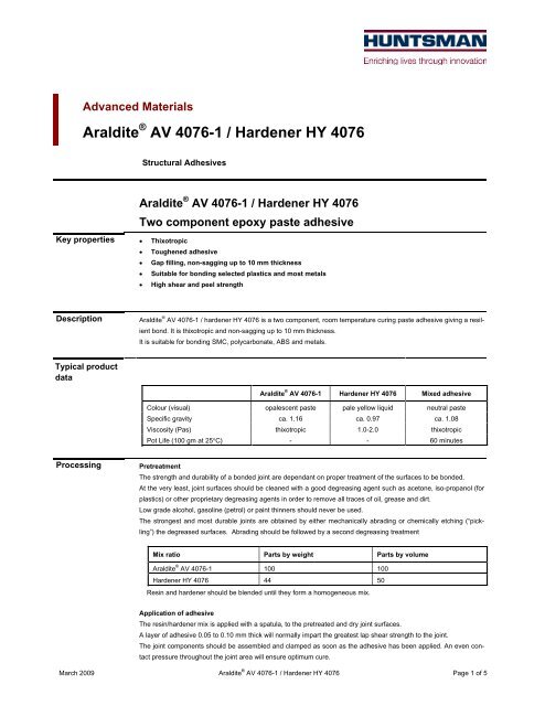 Araldite AV 4076-1 / Hardener HY 4076 - DanLube