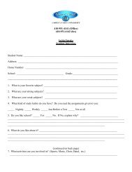 Student Initial Interview Form