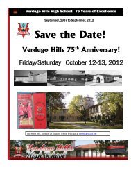 Save the Date! - Verdugo Hills High School