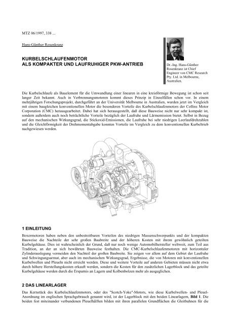 kurbelschlaufenmotor als kompakter und laufruhiger pkw-antrieb - FSB