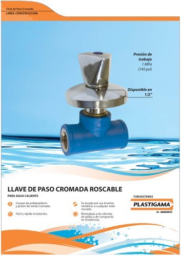 llave de paso cromada roscable