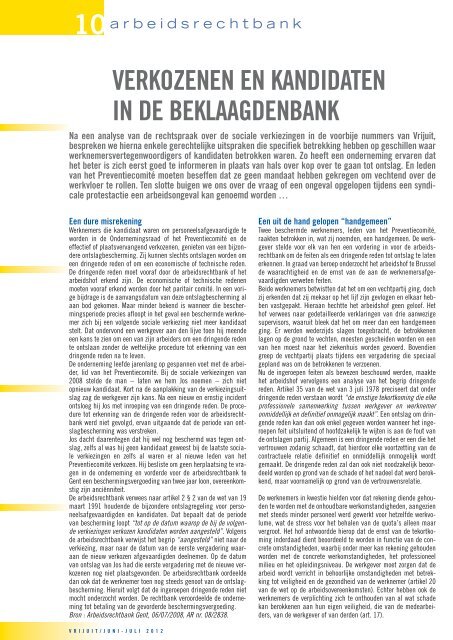 Vrijuit, editie juli 2012 - Aclvb