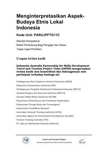 Menginterpretasikan Aspek- Budaya Etnis Lokal Indonesia