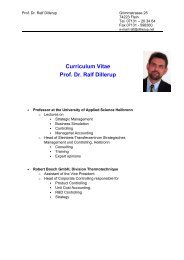 Curriculum Vitae Prof. Dr. Ralf Dillerup