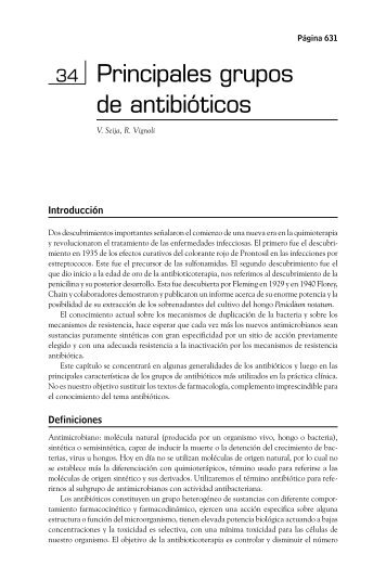 Principales grupos de antibióticos