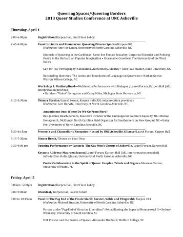 the complete conference schedule (PDF). - QNotes