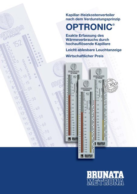 Heizkostenverteiler OPTRONIC nach dem Verdunstungsprinzip