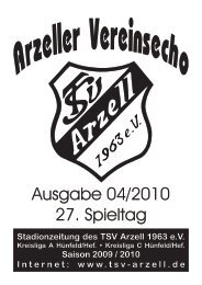 26. Spieltag - TSV Arzell 1963 eV
