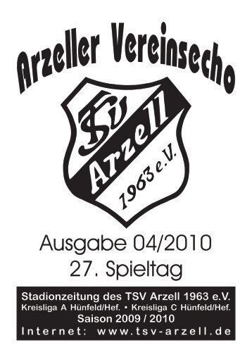 26. Spieltag - TSV Arzell 1963 eV