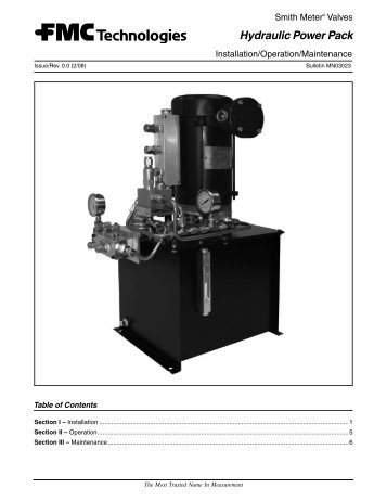 Hydraulic Power Pack - Measurement Solutions - FMC Technologies