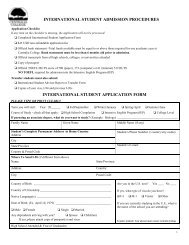 INTERNATIONAL STUDENT APPLICATION FORM - Centralia College