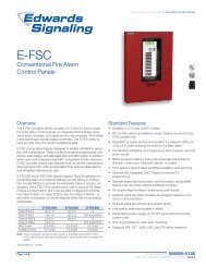 Data sheet, E-FSC conventional fire panels - Edwards Signaling