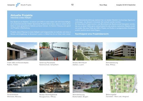 Ausgabe September 2012 "Neue Wege" - CAS Architekten