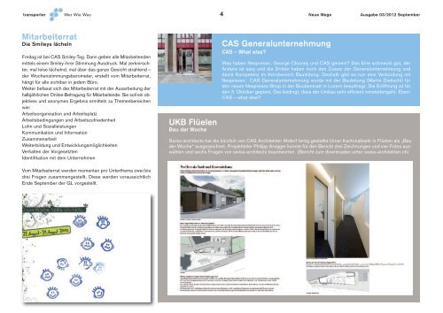 Ausgabe September 2012 "Neue Wege" - CAS Architekten