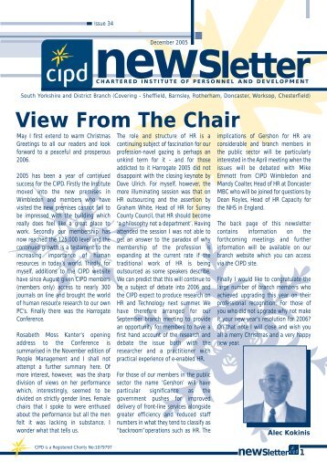 newsletter 15 - Chartered Institute of Personnel and Development