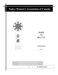 Guide to Bill C-31 - Native Women's Association of Canada Website