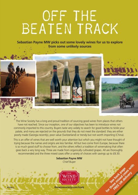 OFF THE BEATEN TRACK - The Wine Society