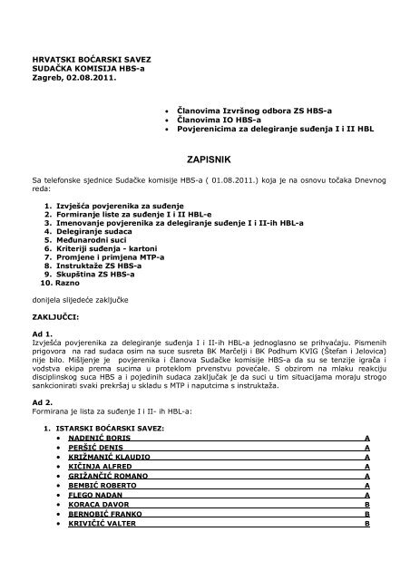 Zapisnik sa sastanka SudaÄke komisije kolovoz 2011. - Hrvatski ...