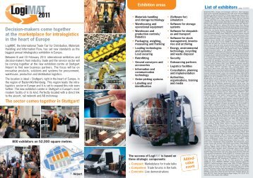 8 to 10 February 2011 New Stuttgart Trade Fair Centre ... - LogiMAT