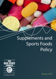 Supplements and Sports Foods Policy - The Irish Sports Council