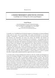 L'ENDOCTRINEMENT AFFECTIF DU CITOYEN - ECSA - UCL