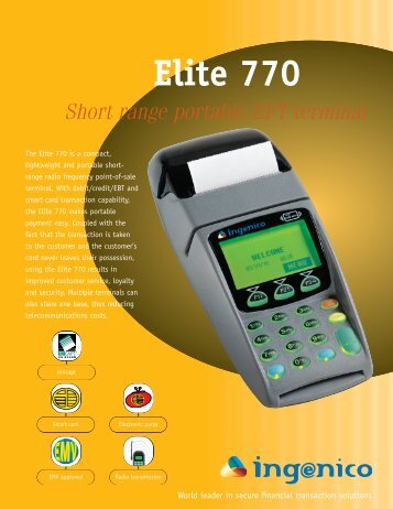 Elite 770 Short range portable EFT terminal - Codeo