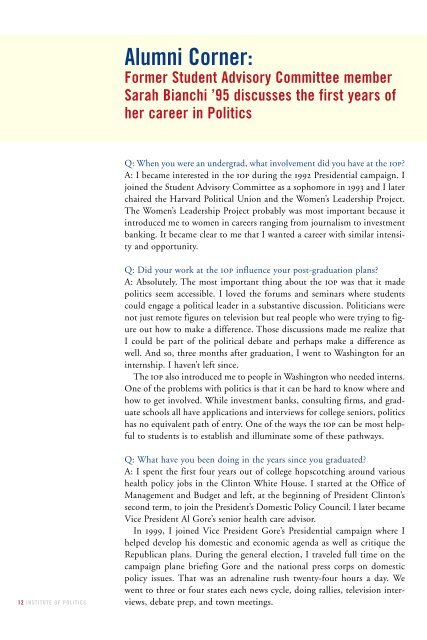 2002 Fall Newsletter - Harvard University Institute of Politics