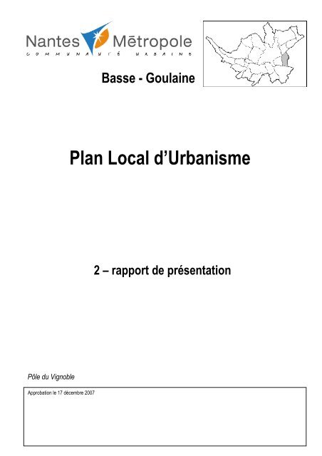 PG 2 - Le plan local d'urbanisme de Nantes MÃ©tropole