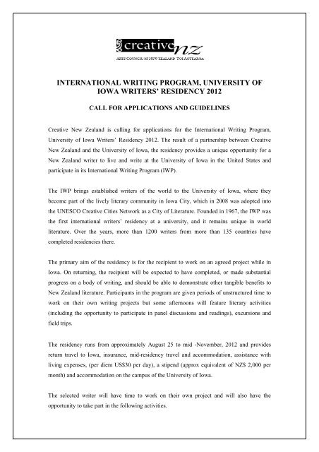 international writing program, university of iowa writers' residency ...