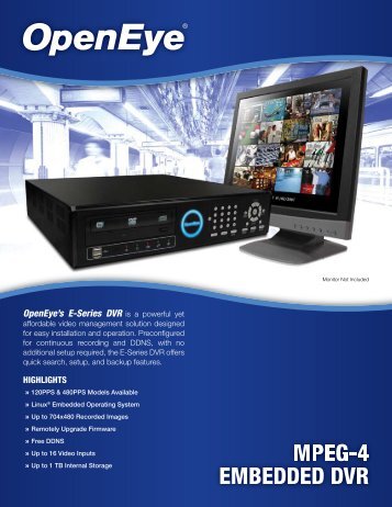 Open Eye E-Series Embedded DVR - Contract Security Inc