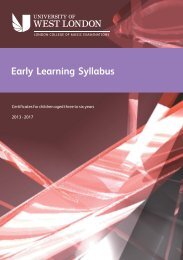 LCM Exams - Early Learning Syllabus - University of West London