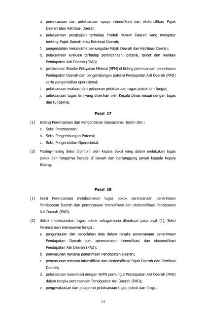 Peraturan Walikota Malang Nomor 58 Tahun 2008 tentang Uraian ...