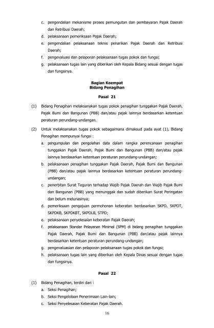 Peraturan Walikota Malang Nomor 58 Tahun 2008 tentang Uraian ...