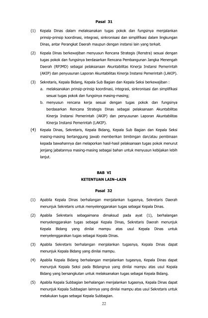 Peraturan Walikota Malang Nomor 58 Tahun 2008 tentang Uraian ...