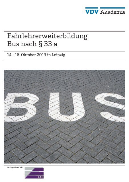 Fahrlehrerweiterbildung Bus nach § 33 a - VDV-Akademie