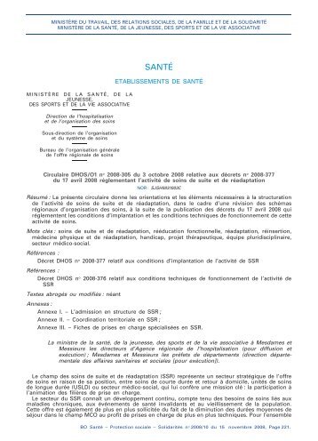 circulaire n°DHOS/O1/2008/305 du 3 - Ministère des Affaires ...